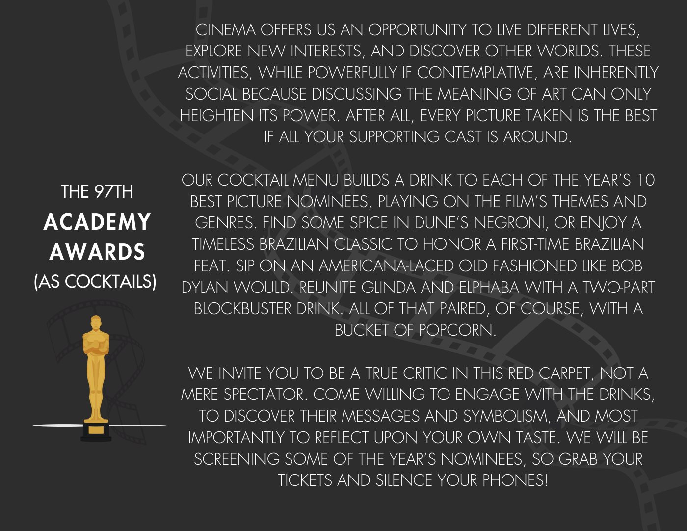 Oscars 2025 cocktail menu (PDF)